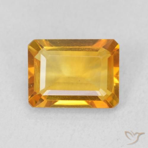 1.41ct 天然 深橙色-金色 黄水晶, 祖母绿式切割, VVS