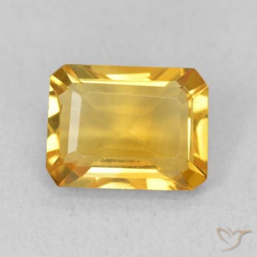 1.46ct 天然 中金 黄水晶, 祖母绿式切割, VVS