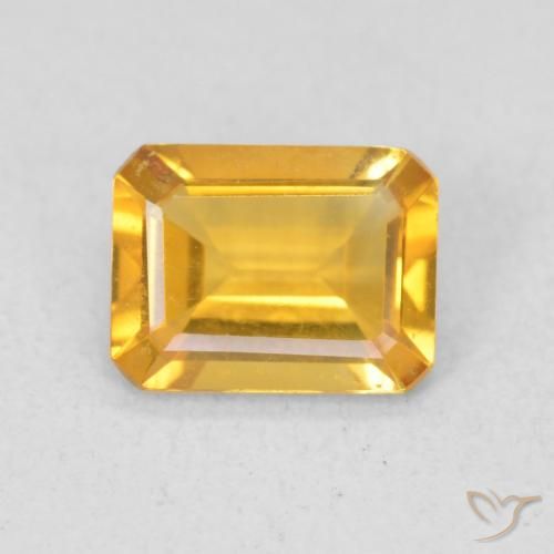 1.10ct 天然 中金 黄水晶, 祖母绿式切割, VVS