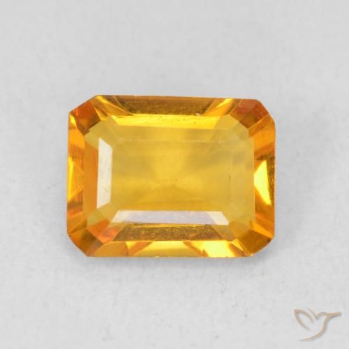 1.23ct 天然 深橙色-金色 黄水晶, 祖母绿式切割, VVS