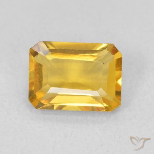 1.30ct 天然 中金 黄水晶, 祖母绿式切割, VVS
