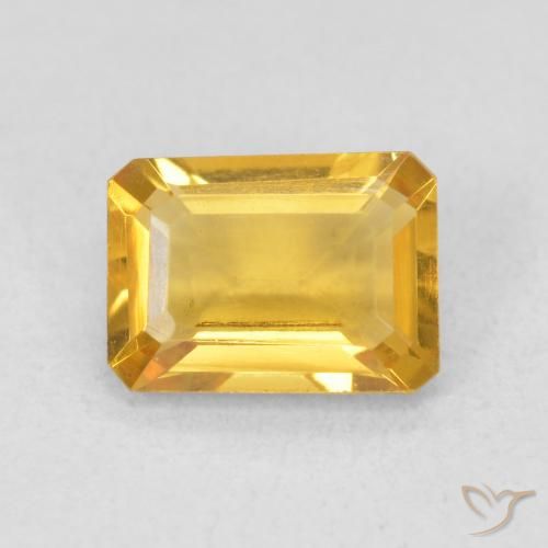 1.24ct 天然 深金橙色 黄水晶, 祖母绿式切割, VVS