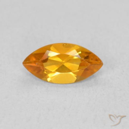 0.47ct 天然 杏橙 黄水晶, 榄尖形, VVS-VS