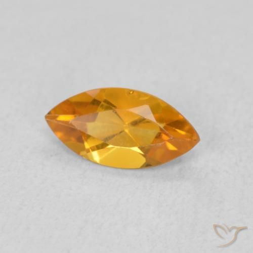 0.47克拉天然黄水晶，榄尖形，VVS-VS