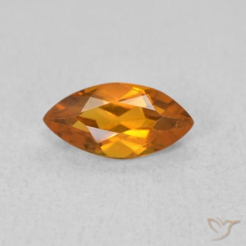 0.54ct 天然 杏橙 黄水晶, 榄尖形, VVS-VS