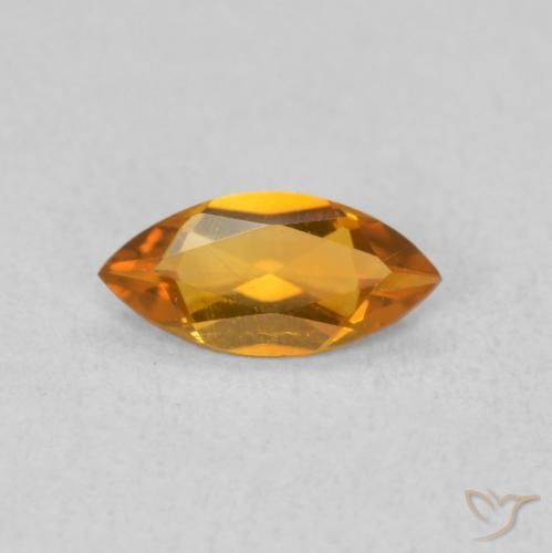 0.40ct 天然 中橙 黄水晶, 榄尖形, VS