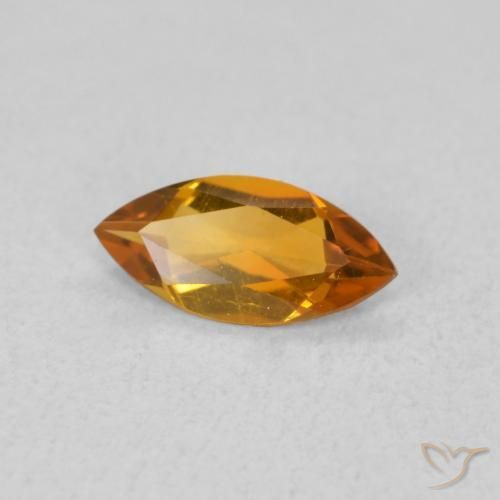 0.40克拉天然黄水晶，榄尖形，VS