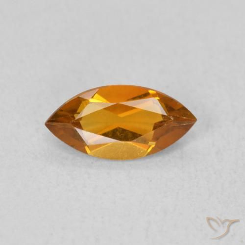 0.47ct 天然 深橙色 黄水晶, 榄尖形, VVS-VS