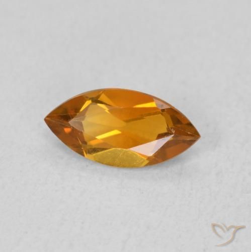 0.47克拉天然黄水晶，榄尖形，VVS-VS