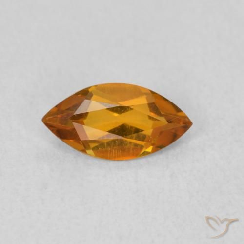 0.50ct 天然 中橙 黄水晶, 榄尖形, VVS-VS