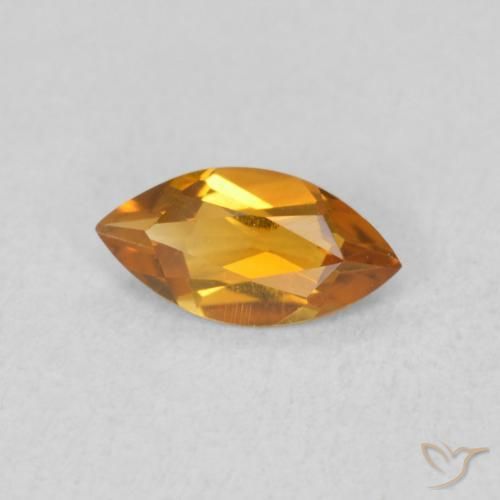 0.50克拉天然黄水晶，榄尖形，VVS-VS
