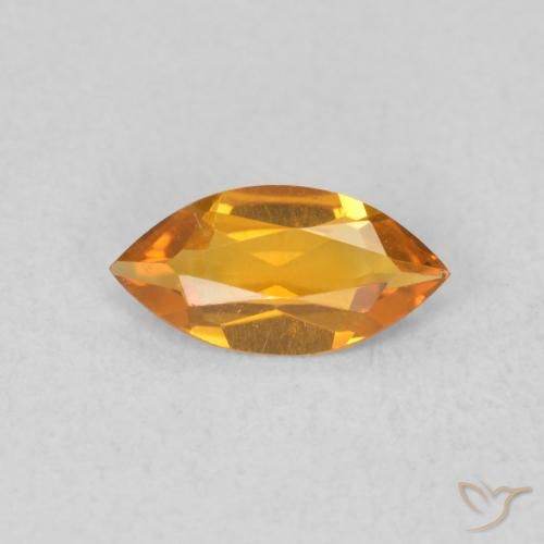0.42ct 天然 中橙 黄水晶, 榄尖形, VVS-VS