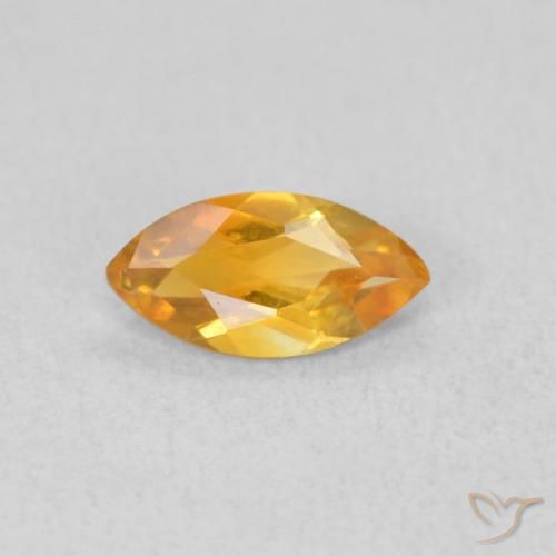 0.45ct 天然 中橙 黄水晶, 榄尖形, VVS-VS