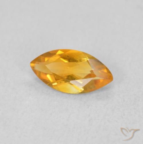 0.45克拉天然黄水晶，榄尖形，VVS-VS