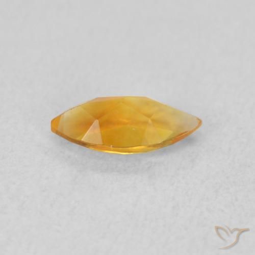 0.45克拉天然黄水晶，榄尖形，VVS-VS