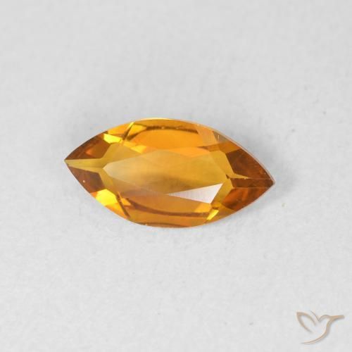 0.45克拉天然黄水晶，榄尖形，VVS