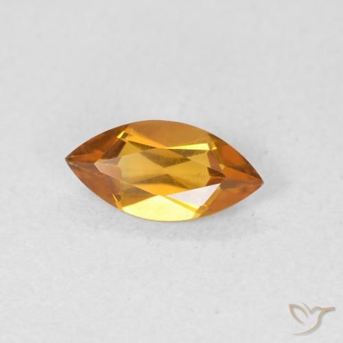 0.48克拉天然黄水晶，榄尖形，VVS