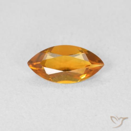 0.42ct 天然 深橙金 黄水晶, 榄尖形, VVS