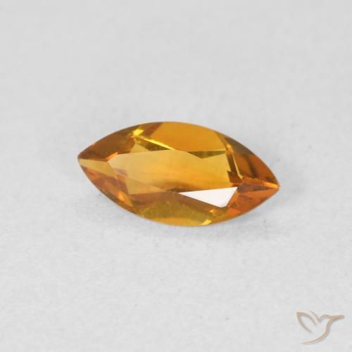 0.42克拉天然黄水晶，榄尖形，VVS