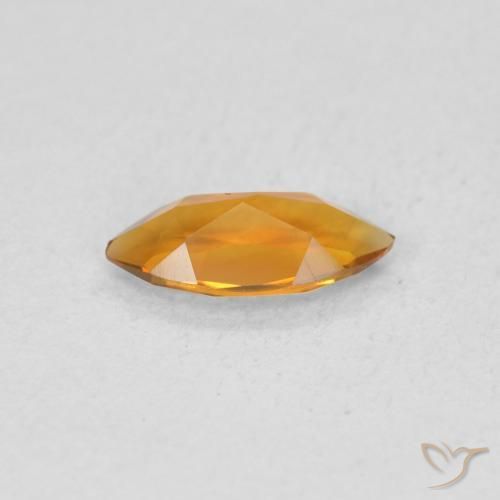 0.42克拉天然黄水晶，榄尖形，VVS