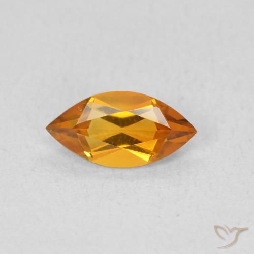 0.53ct 天然 深橙金 黄水晶, 榄尖形, VVS