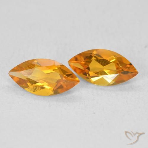 0.96克拉天然黄水晶，榄尖形，VS