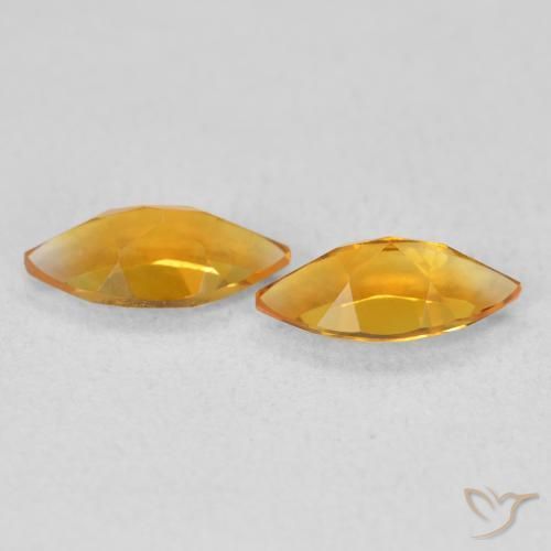 0.96克拉天然黄水晶，榄尖形，VS