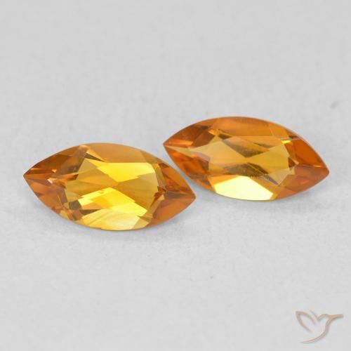 0.91克拉天然黄水晶，榄尖形，VS