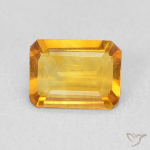 1.07ct 天然 中金 黄水晶, 祖母绿式切割, VVS-VS