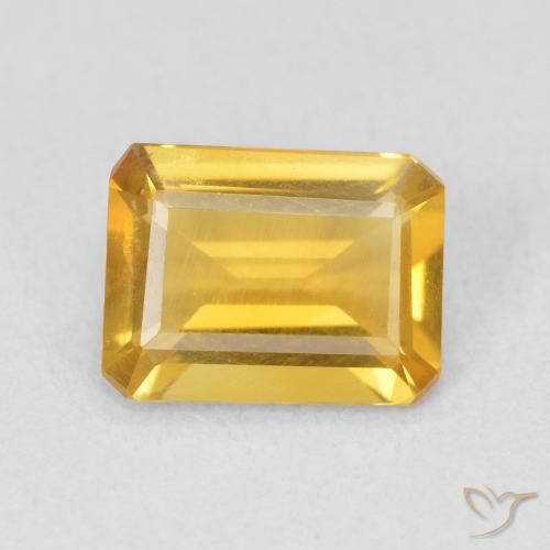1.14ct 天然 亮金 黄水晶, 祖母绿式切割, VS