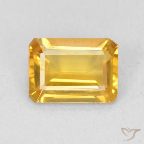 1.17ct 天然 亮金 黄水晶, 祖母绿式切割, VVS-VS