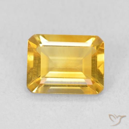 1.21ct 天然 金色 黄水晶, 祖母绿式切割, VS