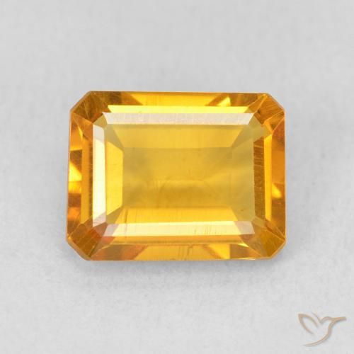 1.40ct 天然 中橙金 黄水晶, 祖母绿式切割, VS