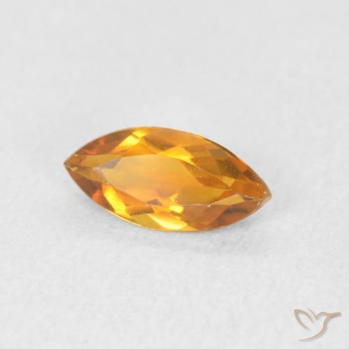 0.46克拉天然黄水晶，榄尖形，VVS-VS