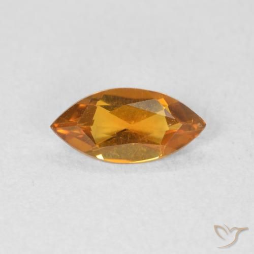 0.43ct 天然 中橙 黄水晶, 榄尖形, VVS-VS
