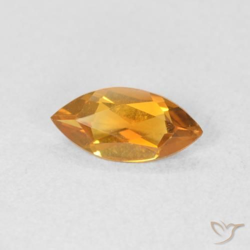 0.43克拉天然黄水晶，榄尖形，VVS-VS