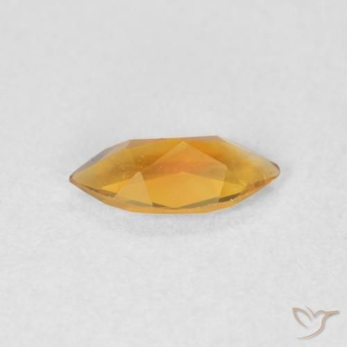 0.43克拉天然黄水晶，榄尖形，VVS-VS