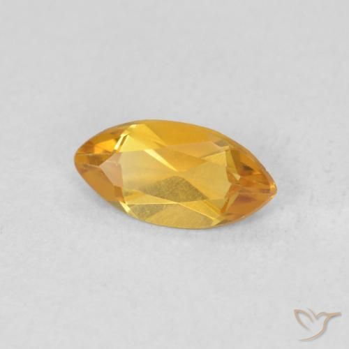 0.46克拉天然黄水晶，榄尖形，VVS-VS