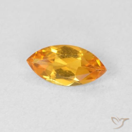 0.44克拉天然黄水晶，榄尖形，VVS-VS