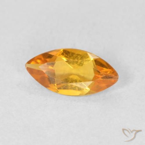 0.50克拉天然黄水晶，榄尖形，VVS-VS