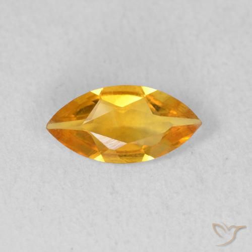 0.42ct 天然 深橙金 黄水晶, 榄尖形, VVS-VS