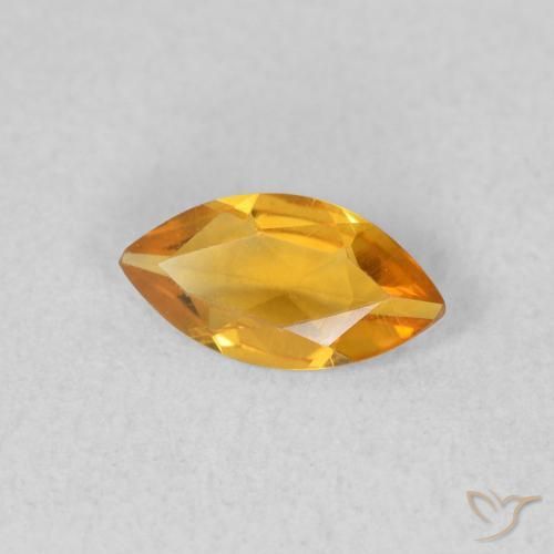 0.39克拉天然黄水晶，榄尖形，VVS-VS