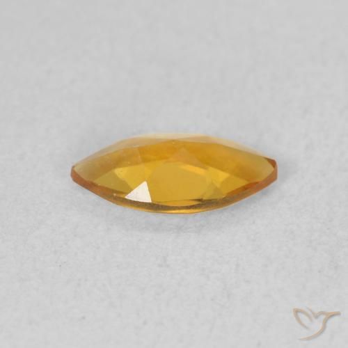 0.39克拉天然黄水晶，榄尖形，VVS-VS