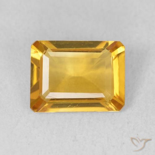 1.21ct 天然 中金 黄水晶, 祖母绿式切割, VVS