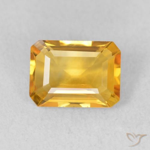 1.35ct 天然 金橙色 黄水晶, 祖母绿式切割, VVS