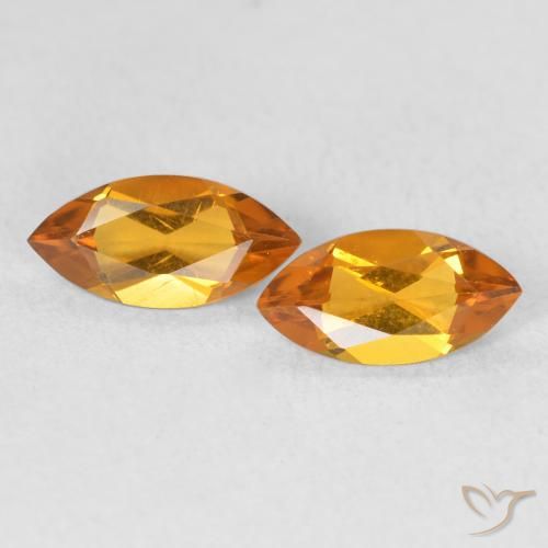 0.89ctw 天然 黄金色 黄水晶, 榄尖形, VS