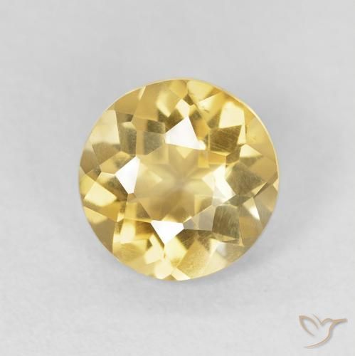1.47ct 天然 淡黄色 黄水晶, 圆形的, VS