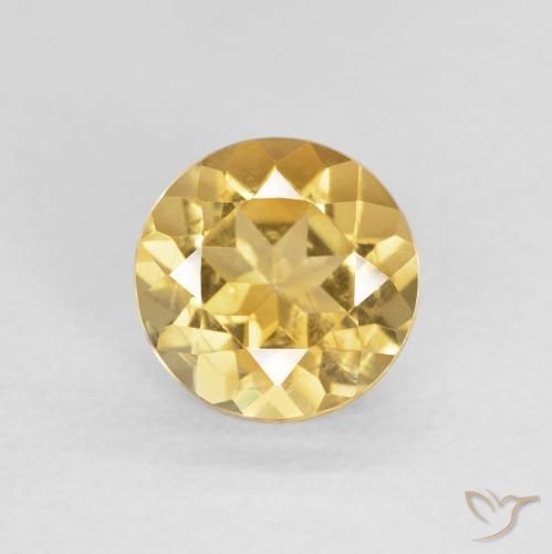 1.17ct 天然 淡黄色 黄水晶, 圆形的, VS