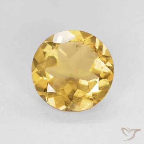1.52ct 天然 浅金色 黄水晶, 圆形的, VS