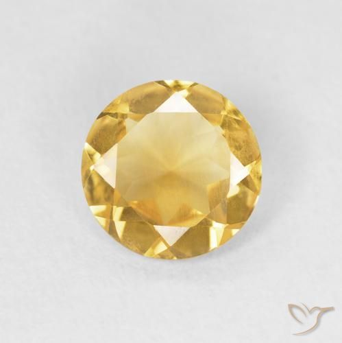 0.97ct 天然 黄金色 黄水晶, 圆形的, VS